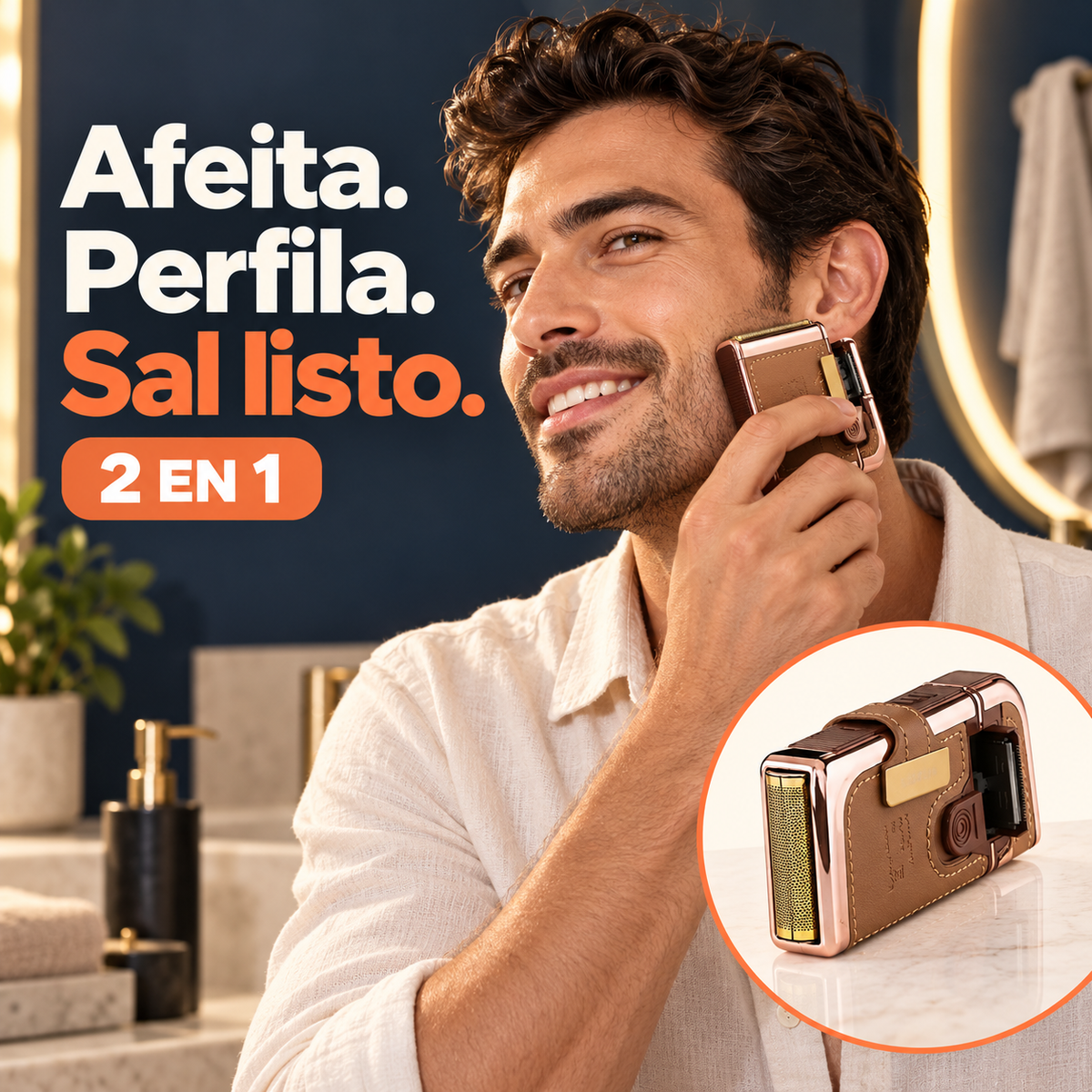 Afeitadora de Viaje 2 en 1 – Estilo Cuero Vintage