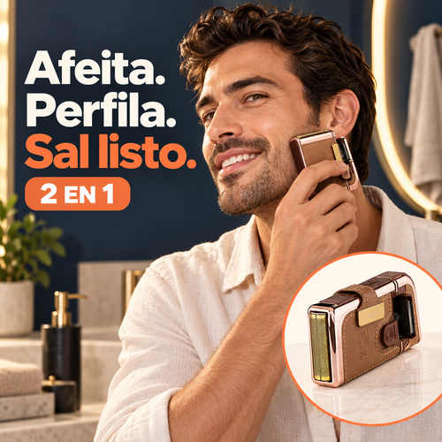 Afeitadora de Viaje 2 en 1 – Estilo Cuero Vintage